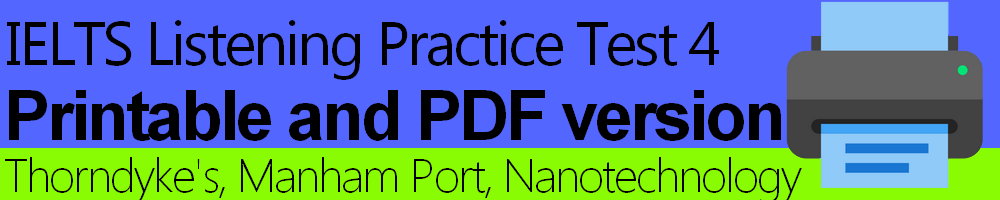 IELTS Listening Practice Test 4 Printable and PDF version