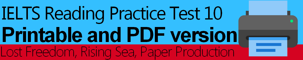 IELTS Reading Practice Test 10 Printable and PDF version