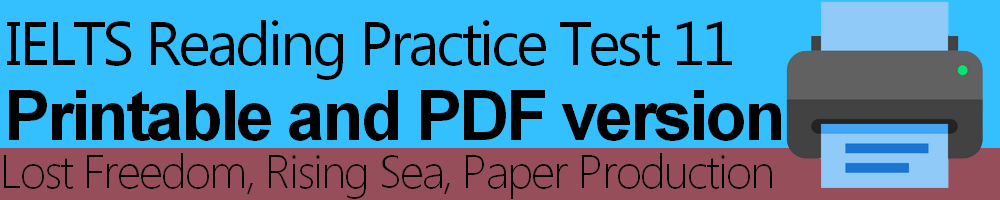 IELTS Reading Practice Test 11 Printable and PDF