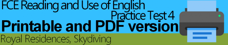 FCE Reading and Use of English Practice Test 4 Printable - EngExam.info