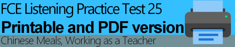 FCE Listening Practice Test 25 Printable - EngExam.info