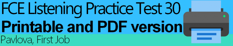 FCE Listening Practice Test 30 Printable - EngExam.info