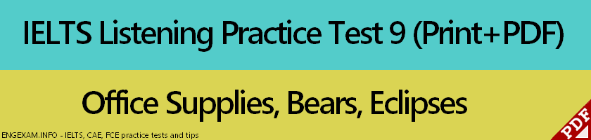 IELTS Listening Practice Test 9 Printable