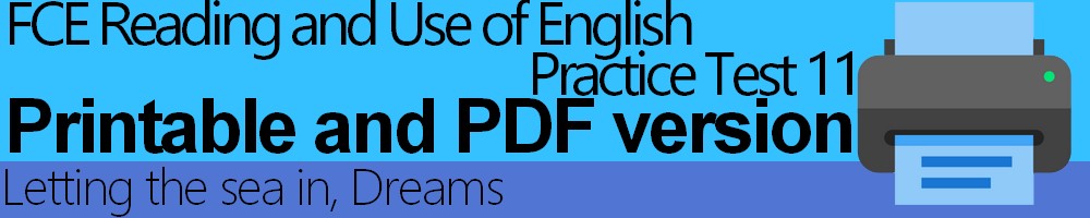 FCE Reading and Use of English Practice Test 11 Printable