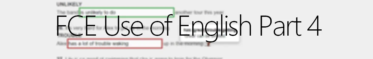 FCE Use of English Part 4 with PDF version, answer keys and commentaries