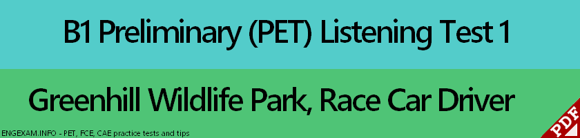 Click to take test 1 of PET Listening Practice